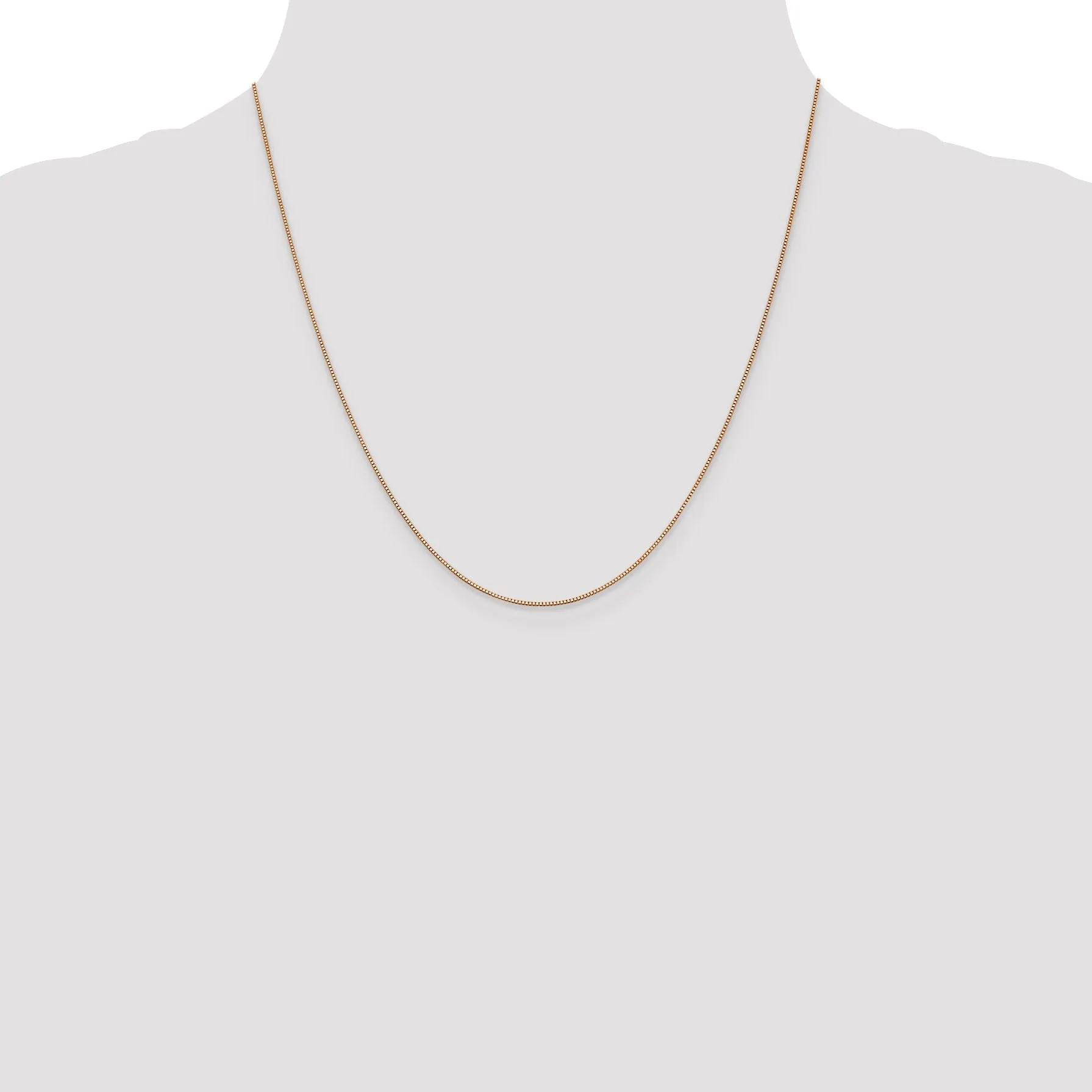 14K Rose Gold .7 mm Thickness 20-Inch Box Chain