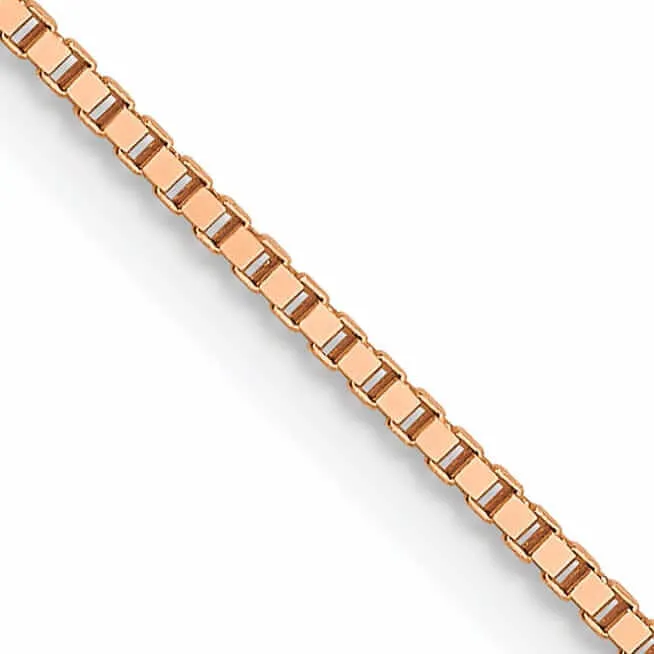 14K Rose Gold .7 mm Thickness 20-Inch Box Chain