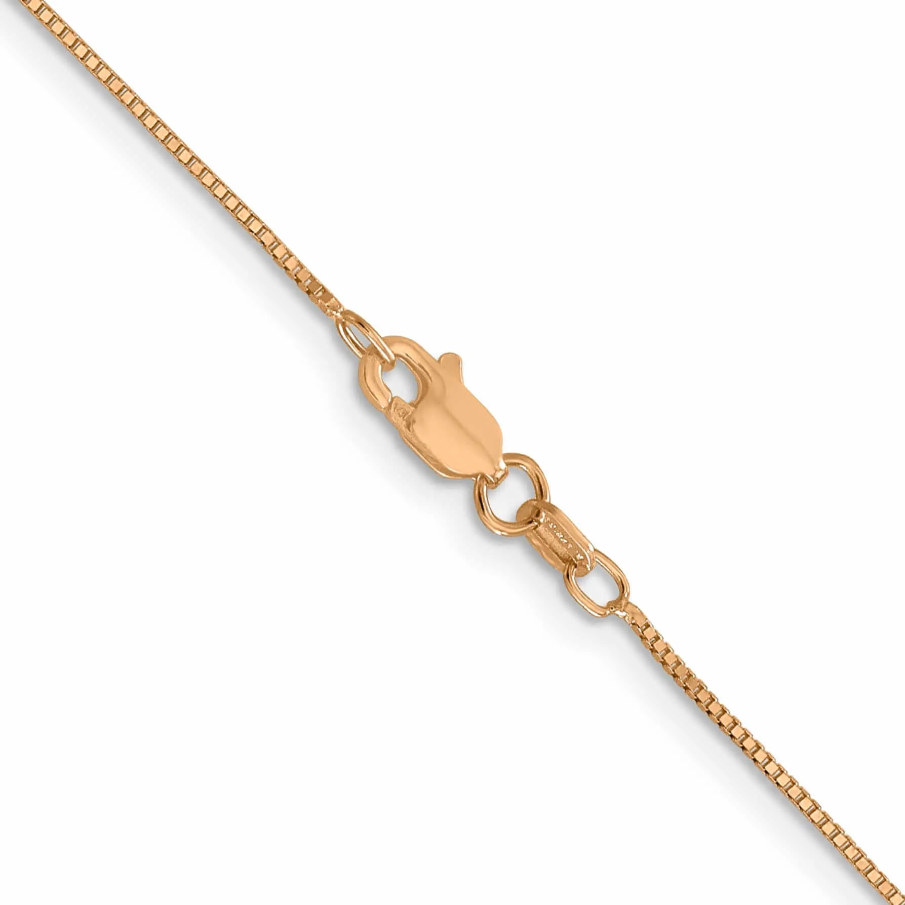 14K Rose Gold .7 mm Thickness 20-Inch Box Chain