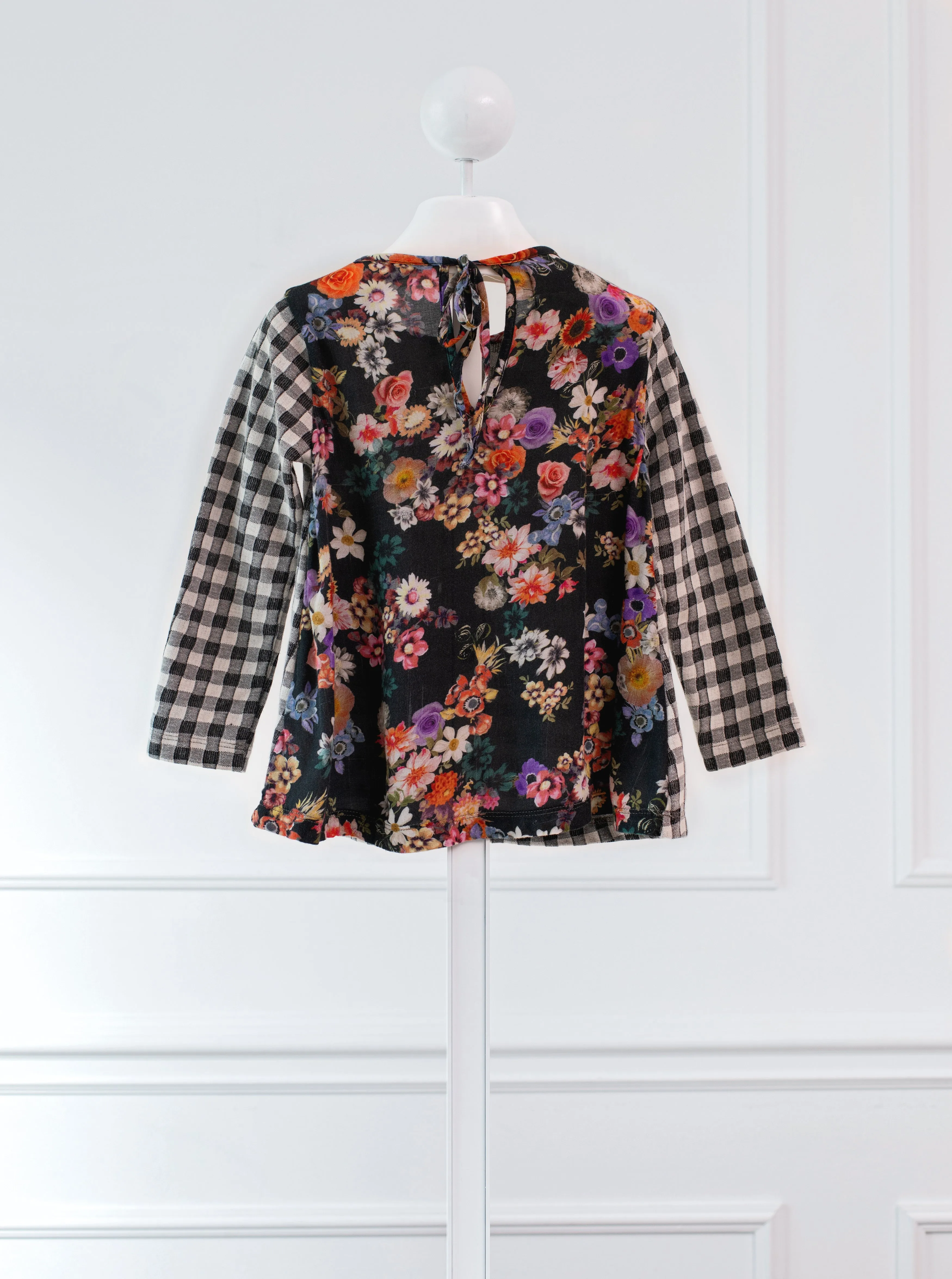 [4/5y] Olive by Sisco Checkered Floral Blouse - 2 sizes avail.