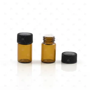 5/8 (2ml) Dram Amber Sample Vial Bottles (pack of 24)