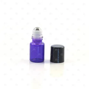 5/8 (2ml) Dram Purple Roller Bottles with Stainless Steel Rollers (5 pack)