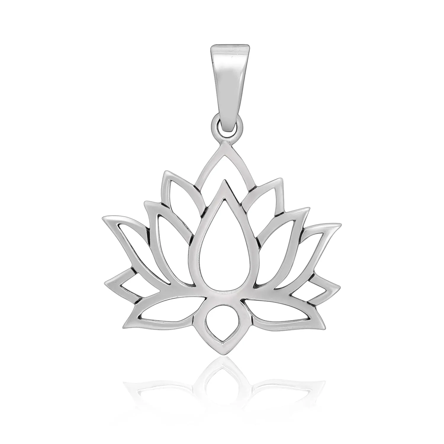 925 Sterling Silver Sacred Lotus Flower Pendant