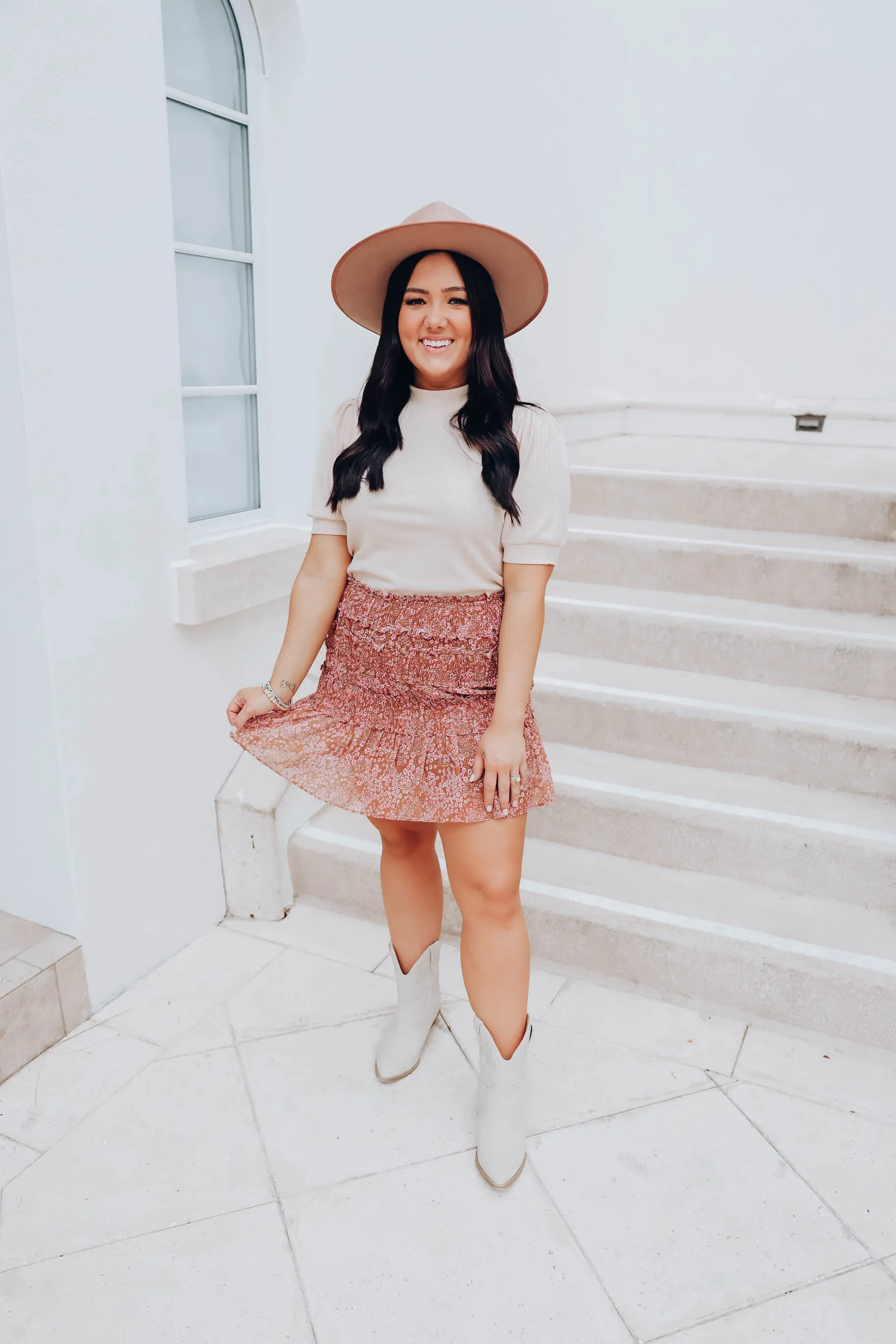 A Ray Of Beauty Smocked Skirt