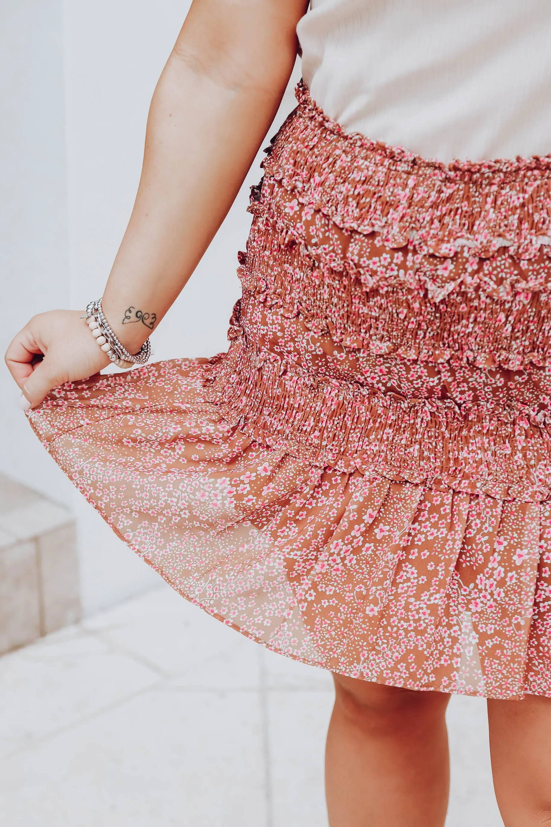 A Ray Of Beauty Smocked Skirt