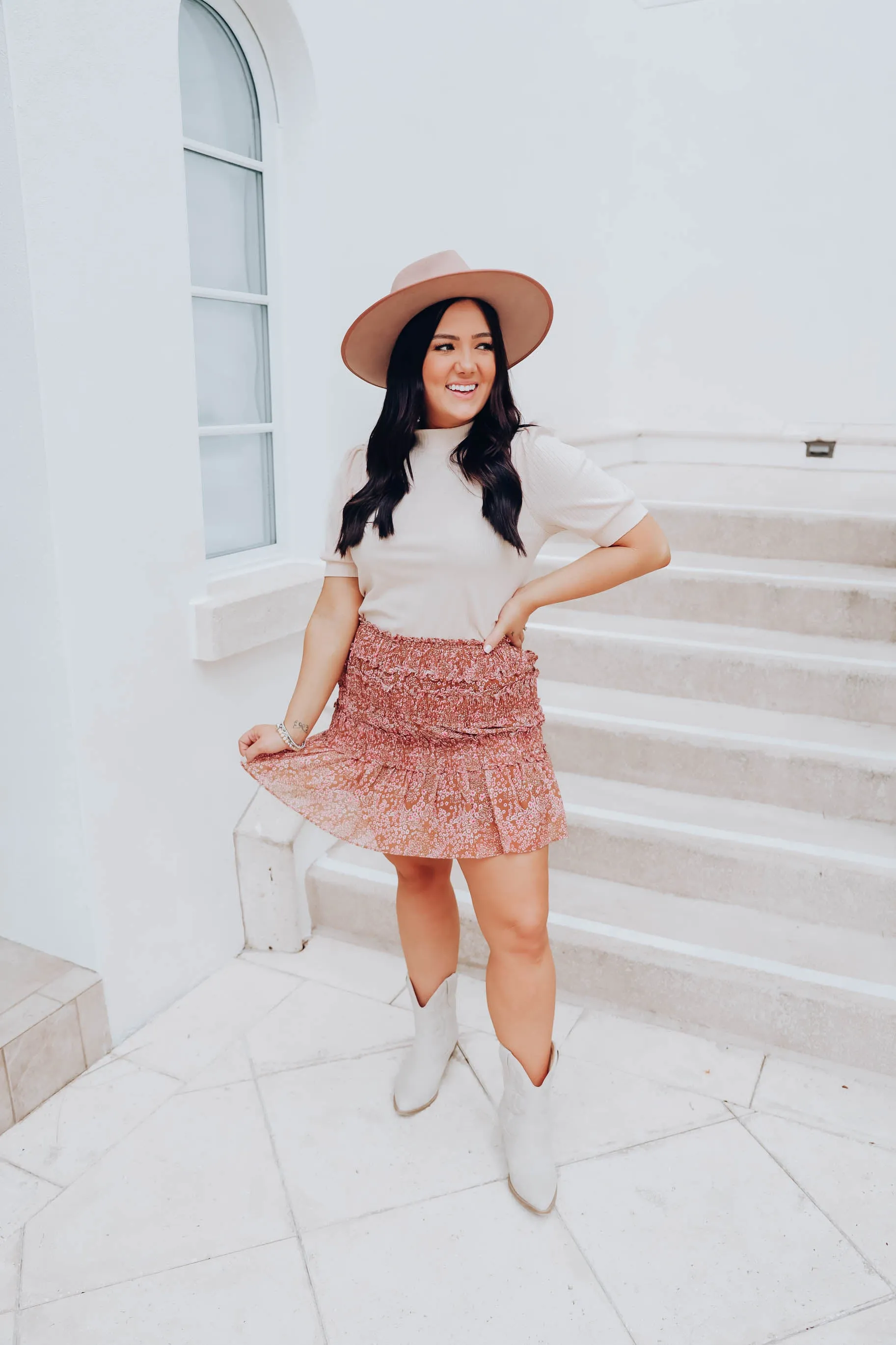 A Ray Of Beauty Smocked Skirt