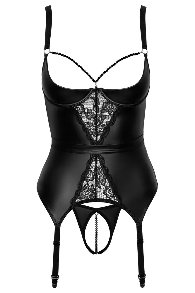 Abierta Fina Suspender Shirt and Thong