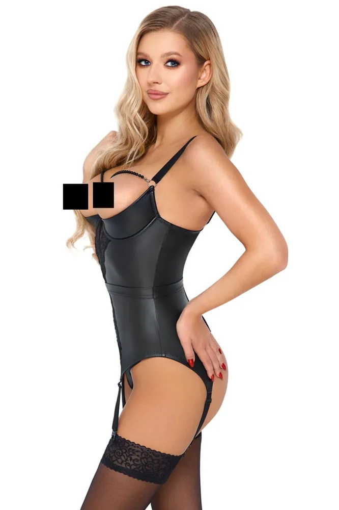 Abierta Fina Suspender Shirt and Thong