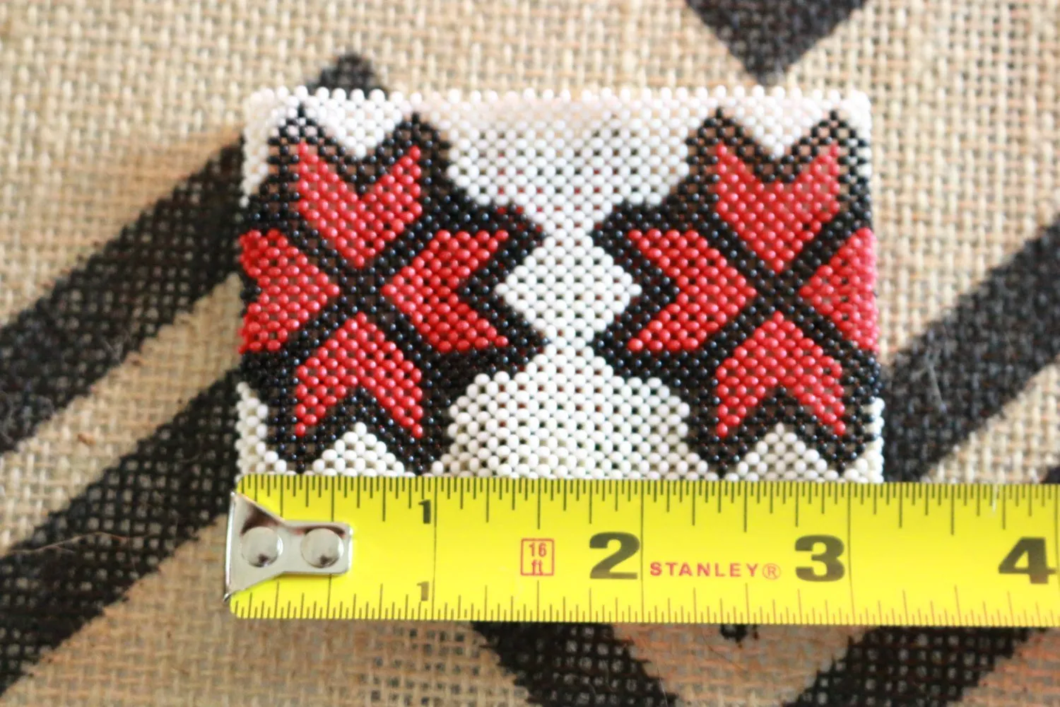 Art# K1  3  inch Original Kayapo Traditional Peyote stitch Beaded Bracelet from Brazil.