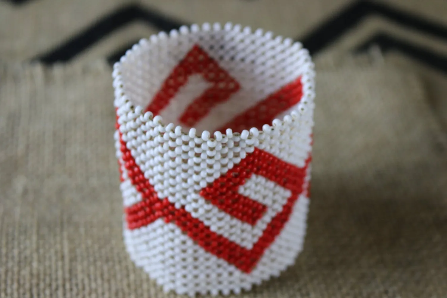 Art# K166  3  inch Original Kayapo Traditional Peyote stitch Beaded Bracelet from Brazil.