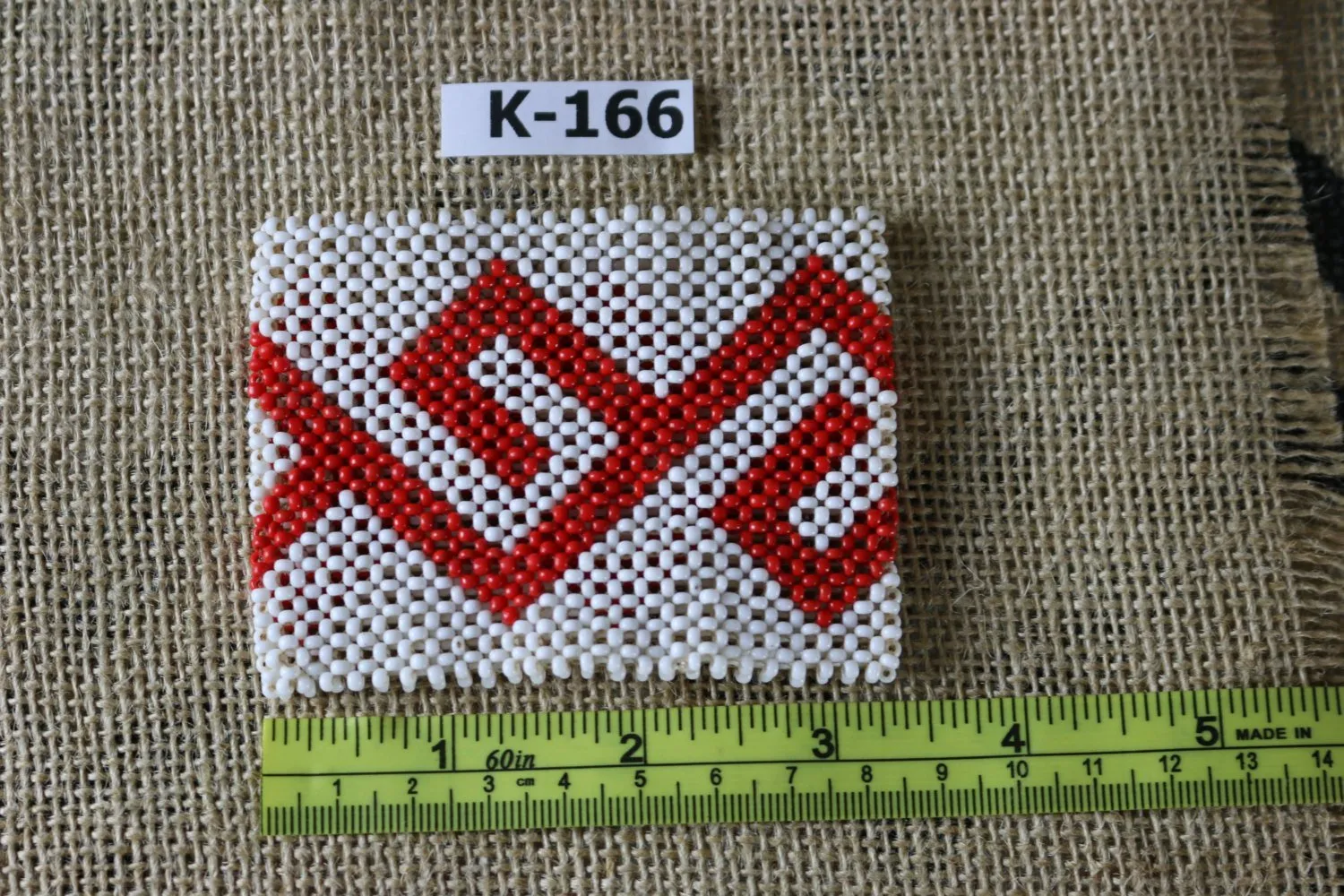 Art# K166  3  inch Original Kayapo Traditional Peyote stitch Beaded Bracelet from Brazil.