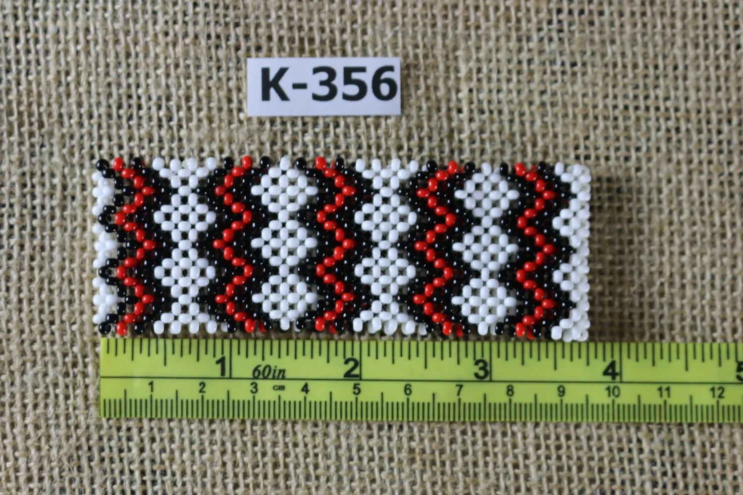 Art# K356  3.5  inch. Original Kayapo Traditional Peyote stitch Beaded Bracelet from Brazil