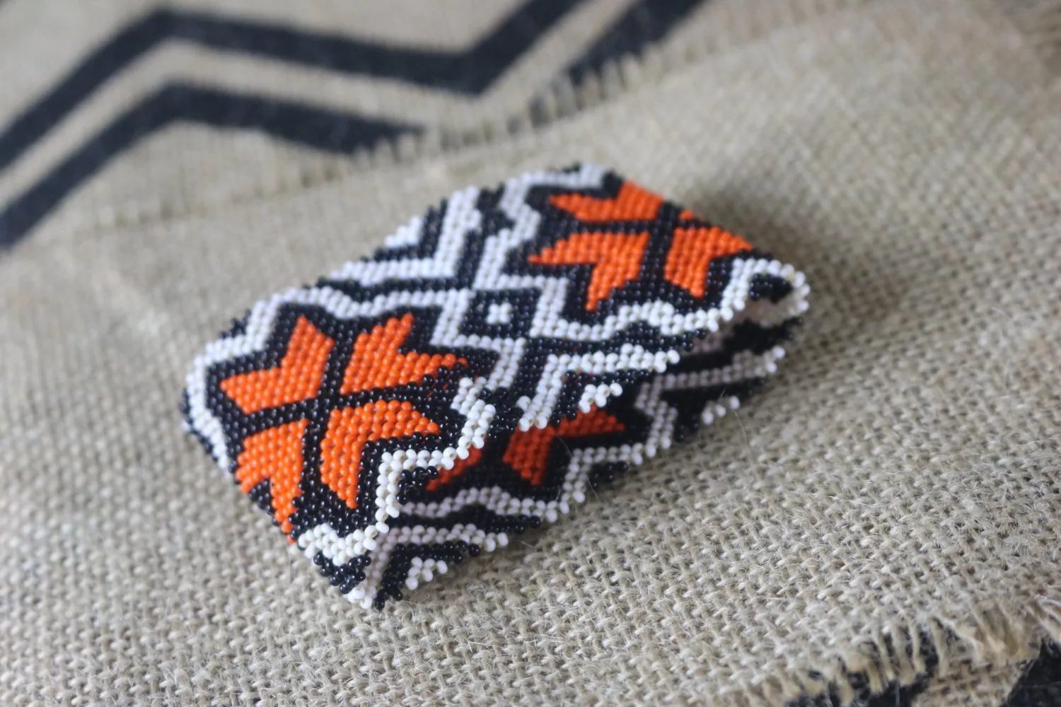 Art# K78  3  inch Original Kayapo Traditional Peyote stitch Beaded Bracelet from Brazil.