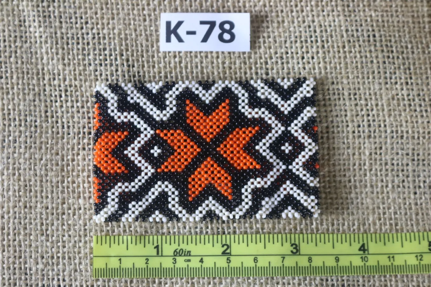 Art# K78  3  inch Original Kayapo Traditional Peyote stitch Beaded Bracelet from Brazil.