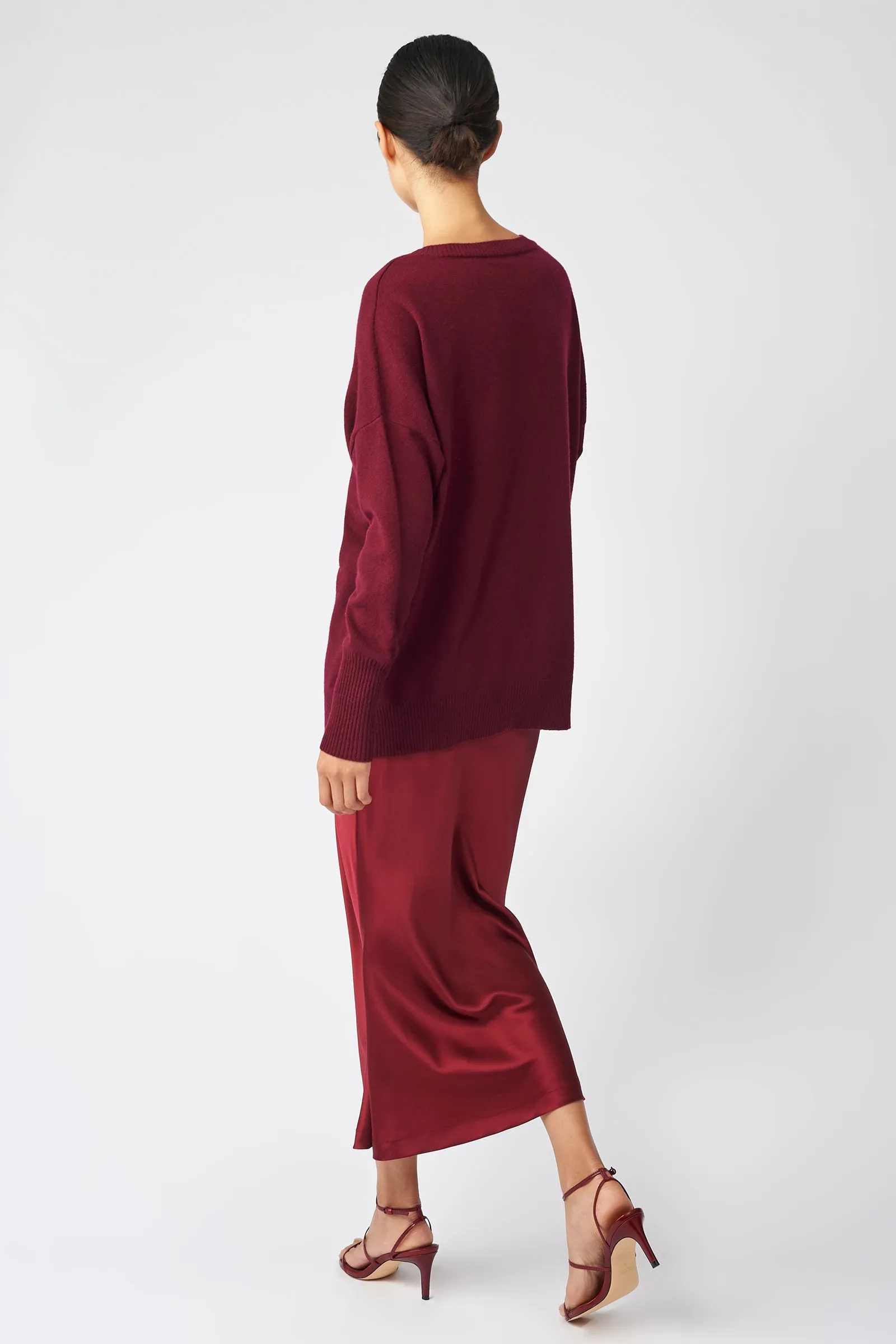Bias Silk Skirt - Bordeaux