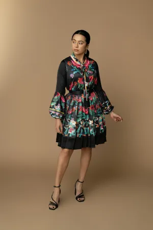 Black Amate Pleated Skirt
