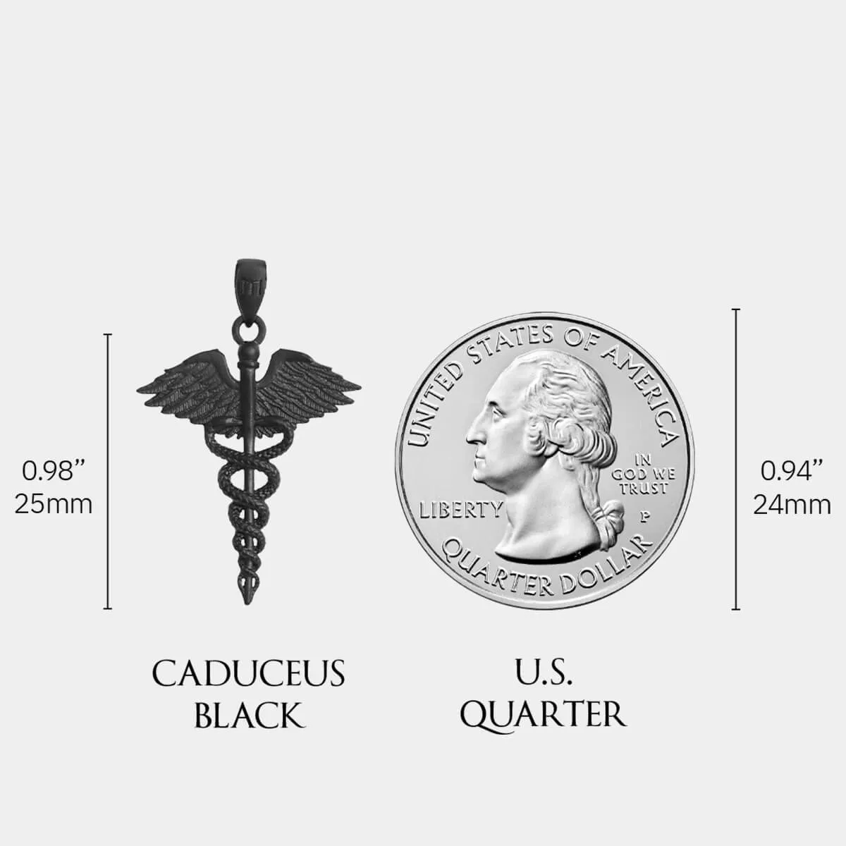Caduceus Pendant - Black