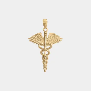 Caduceus Pendant - Gold