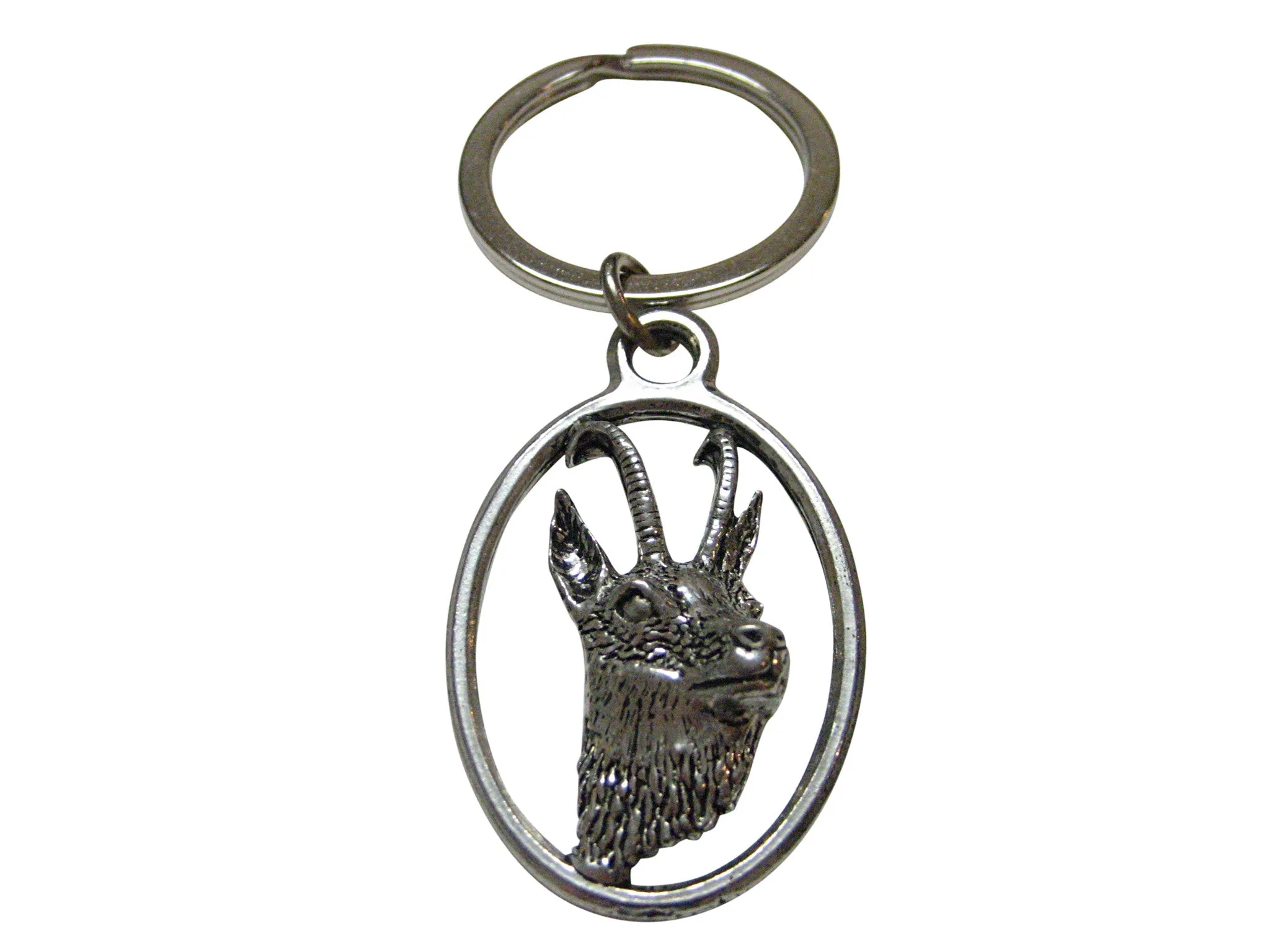 Chamois Goat Antelope Oval Keychain