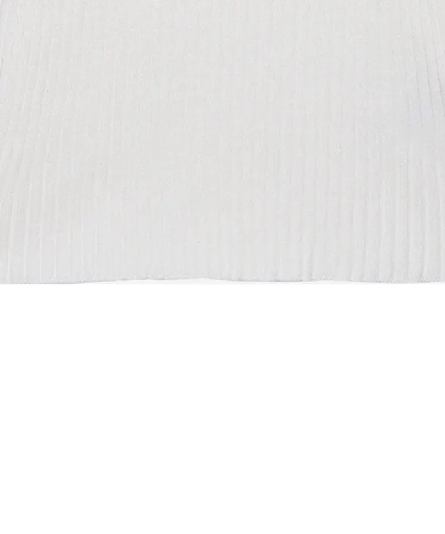 CHUCUCHU High-Neck Ribbed Knit Top - White