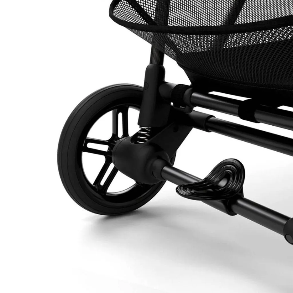 Cybex Melio Carbon Travel System Comfort Bundle with ATON B2 I-SIZE and Gold Footmuff - Moon Black