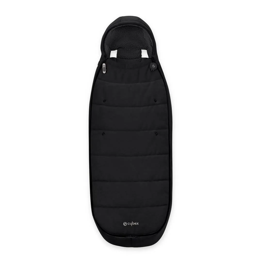 Cybex Melio Carbon Travel System Comfort Bundle with ATON B2 I-SIZE and Gold Footmuff - Moon Black