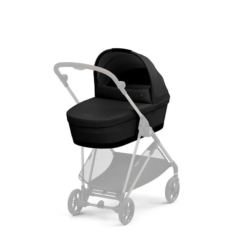 Cybex Melio Travel System Comfort Bundle with ATON B2 I-SIZE and Gold Footmuff - Moon Black