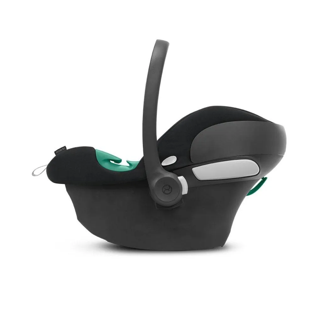 Cybex Melio Travel System Comfort Bundle with ATON B2 I-SIZE and Gold Footmuff - Moon Black