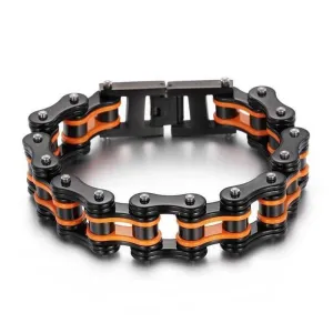 Cycolinks Black & Orange Bike Chain Bracelet