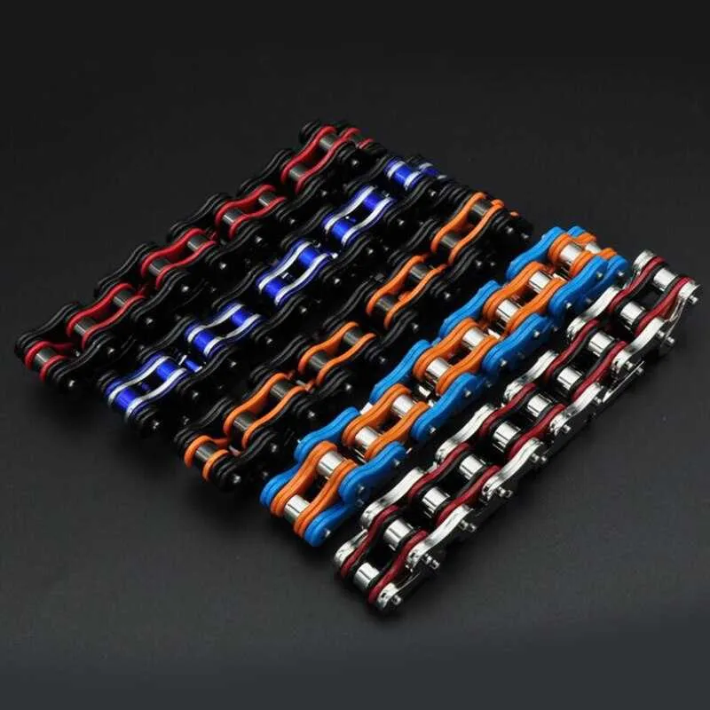 Cycolinks Black & Orange Bike Chain Bracelet
