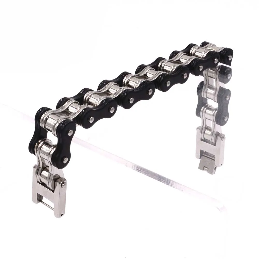 Cycolinks Silver/Black Mens Bike Bracelet