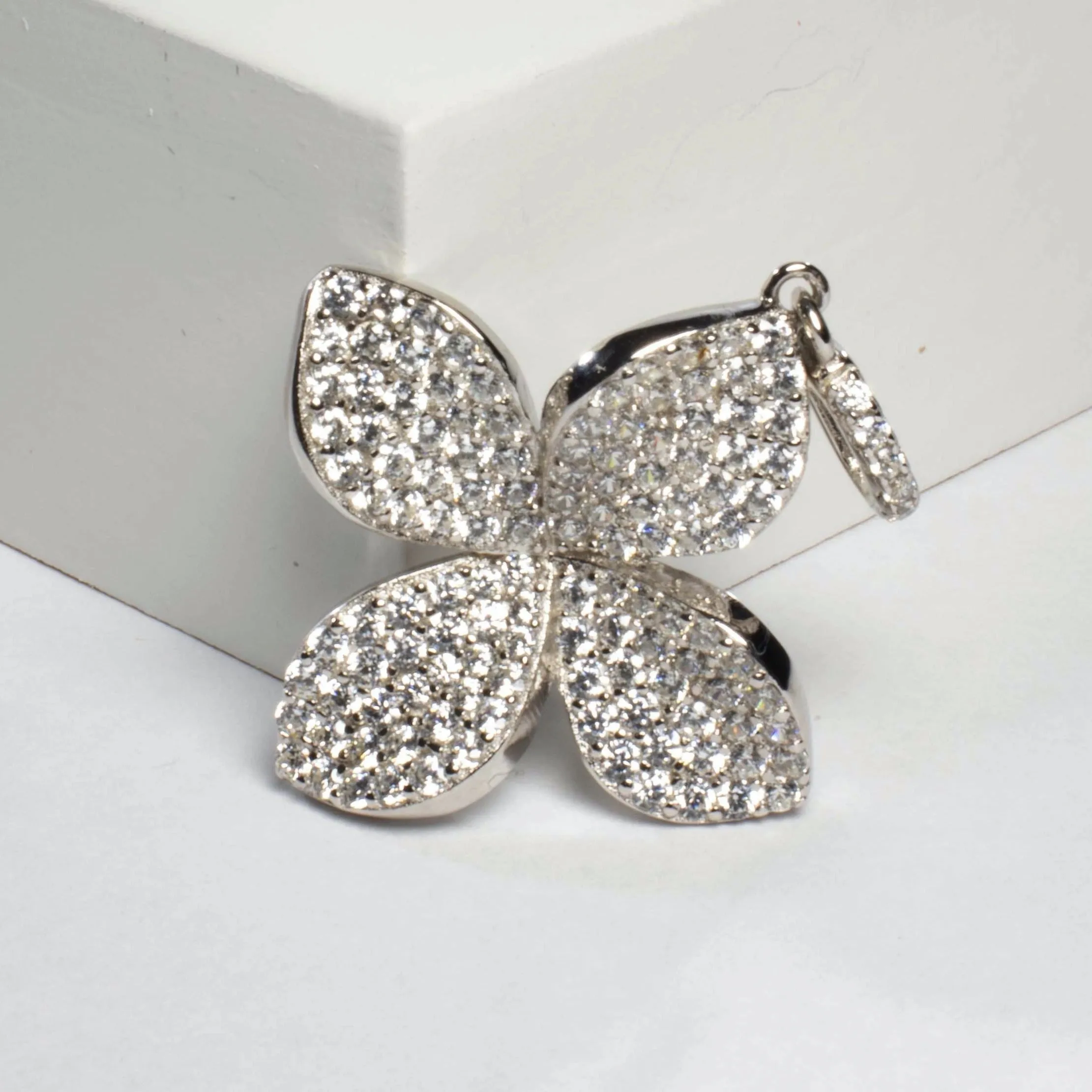 CZ Flower Charm Pendant