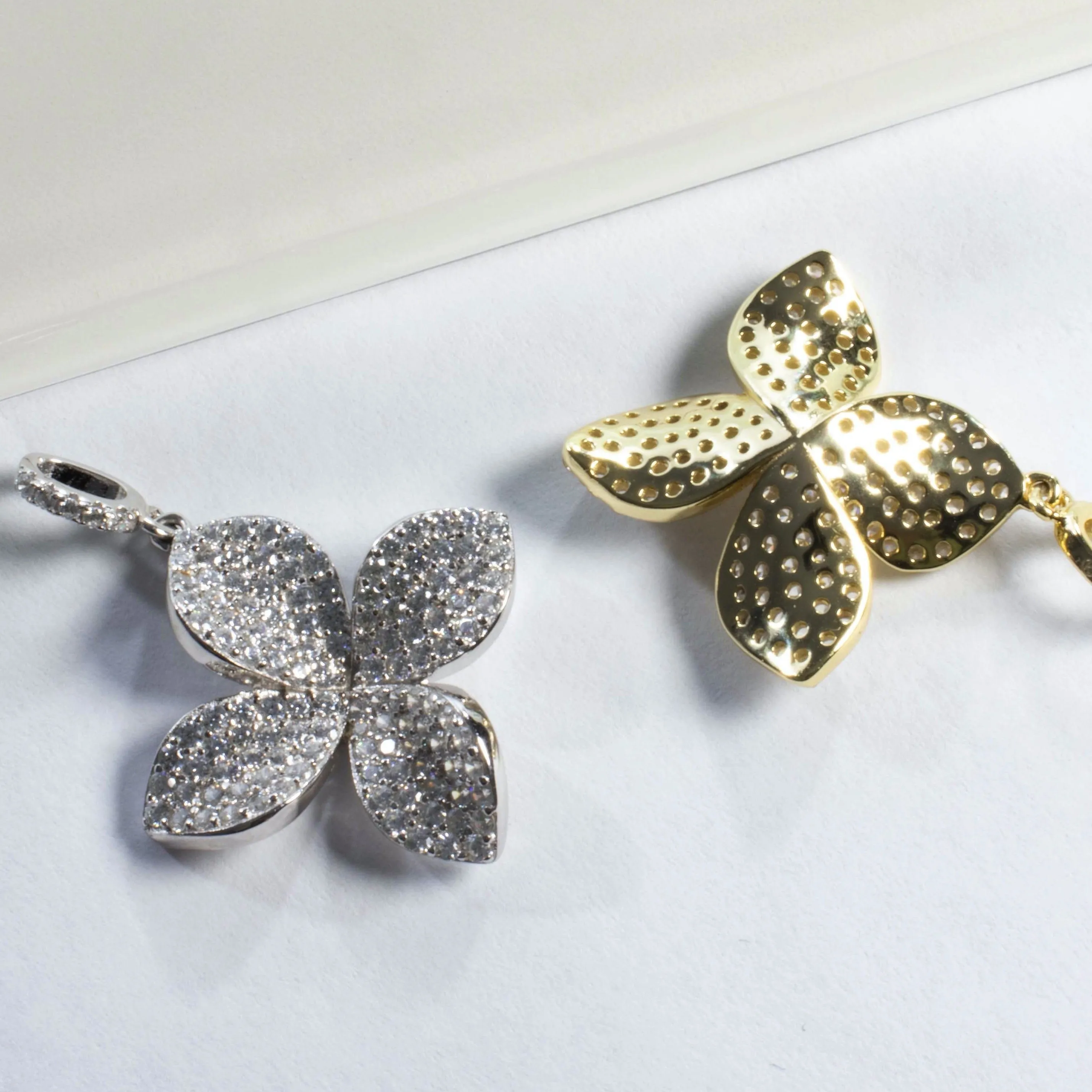 CZ Flower Charm Pendant