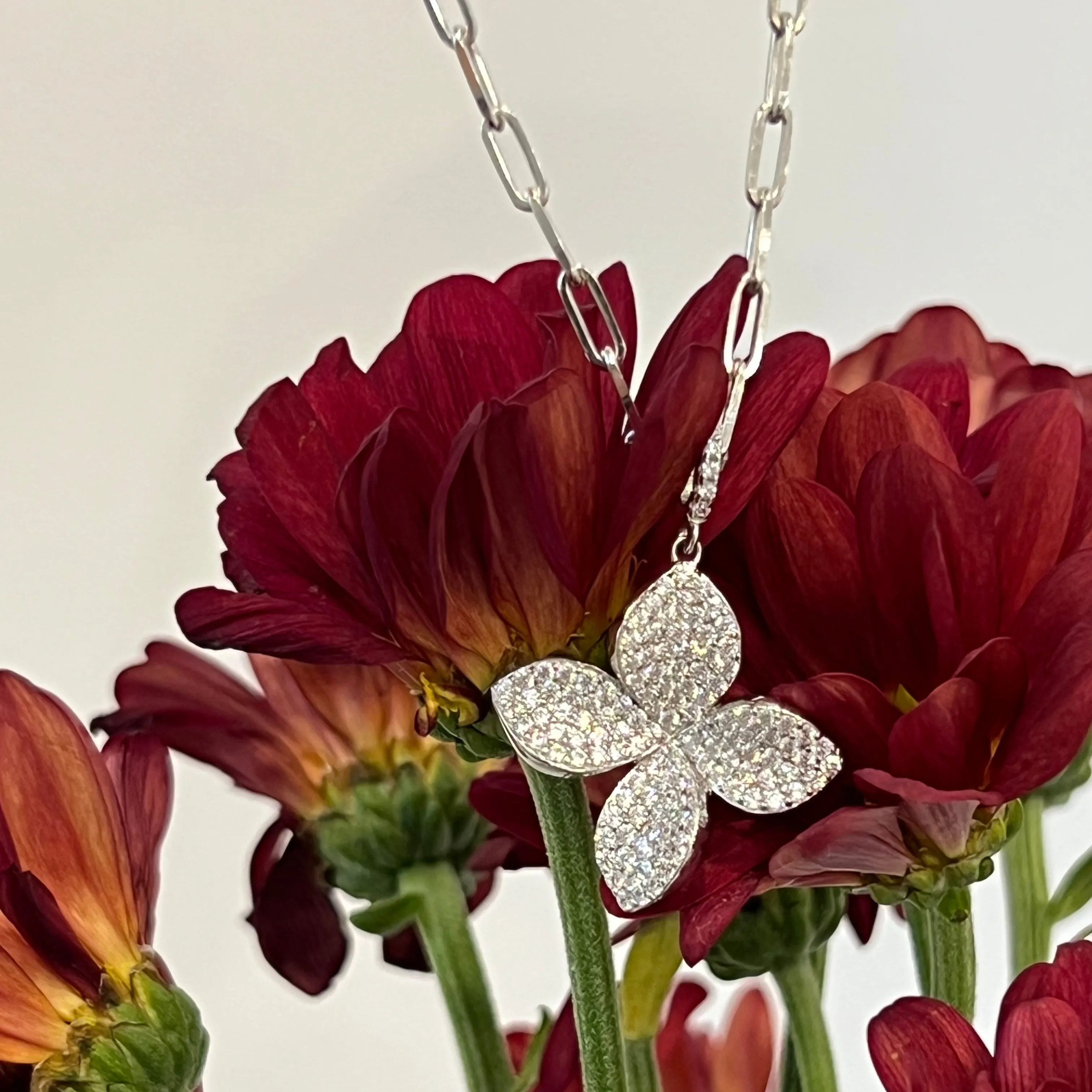 CZ Flower Charm Pendant