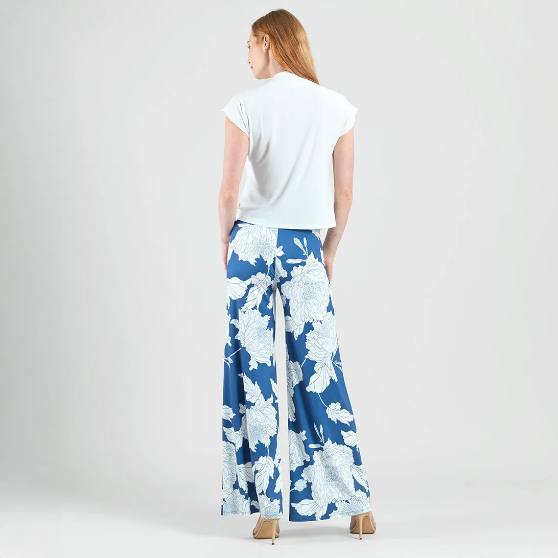 Drape Neck Loop Front Top - White