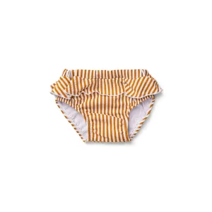 Elise Baby Girl Swim Pants - Y/D stripe: Mustard/white