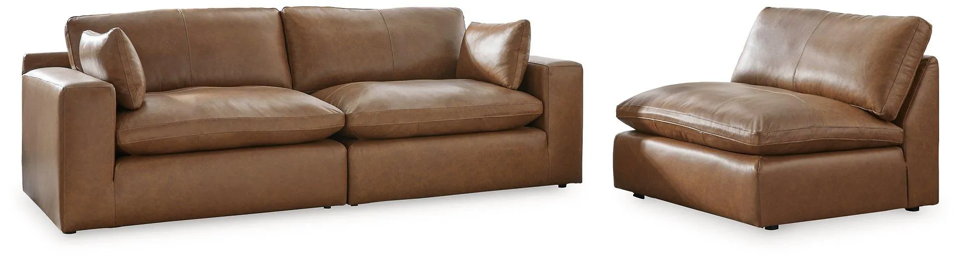 Emilia Caramel 3-Piece Sectional Sofa