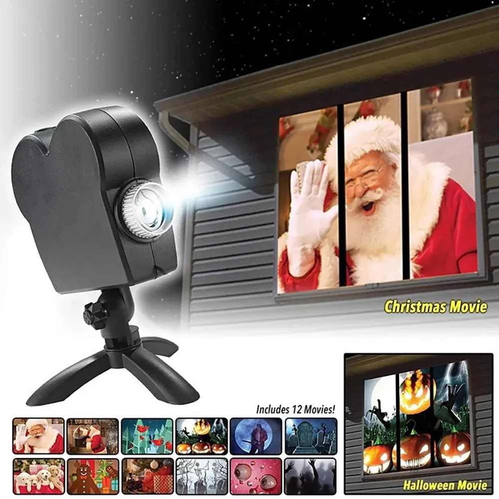 Fantasia-Halloween Holographic Projection includes 12 Movies