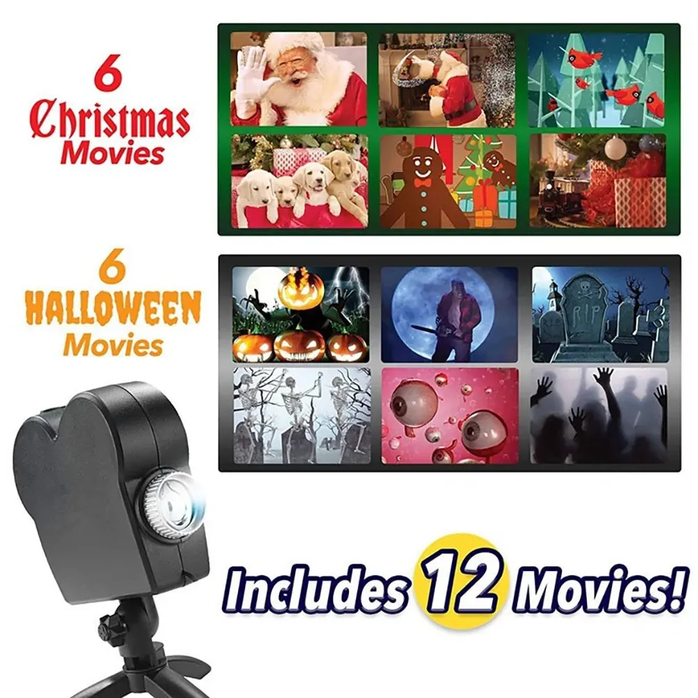 Fantasia-Halloween Holographic Projection includes 12 Movies