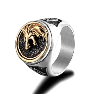 FENRIR RING Wolf Ring,Nordic Viking Wolf Head Wolf Paw Ring for Men,Gothic Howling Wolf Head Wolf Claw Ring Hip Hop Wolf Animal Ring for Boys Punk Celtic Wolf Jewelry