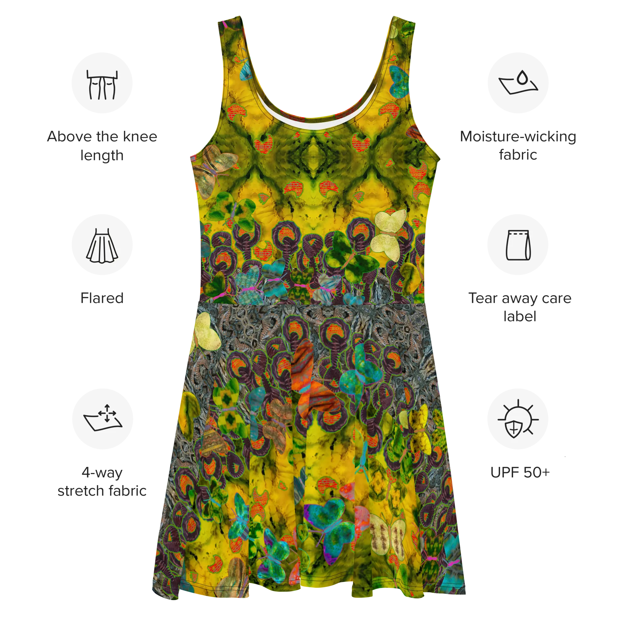 Fitted Skater Dress (Her/Muliebris)(Butterfly Glade, Shoal Solstice, GNHV8.1) RJSTH@Fabric#1 RJSTHw2021 RJS