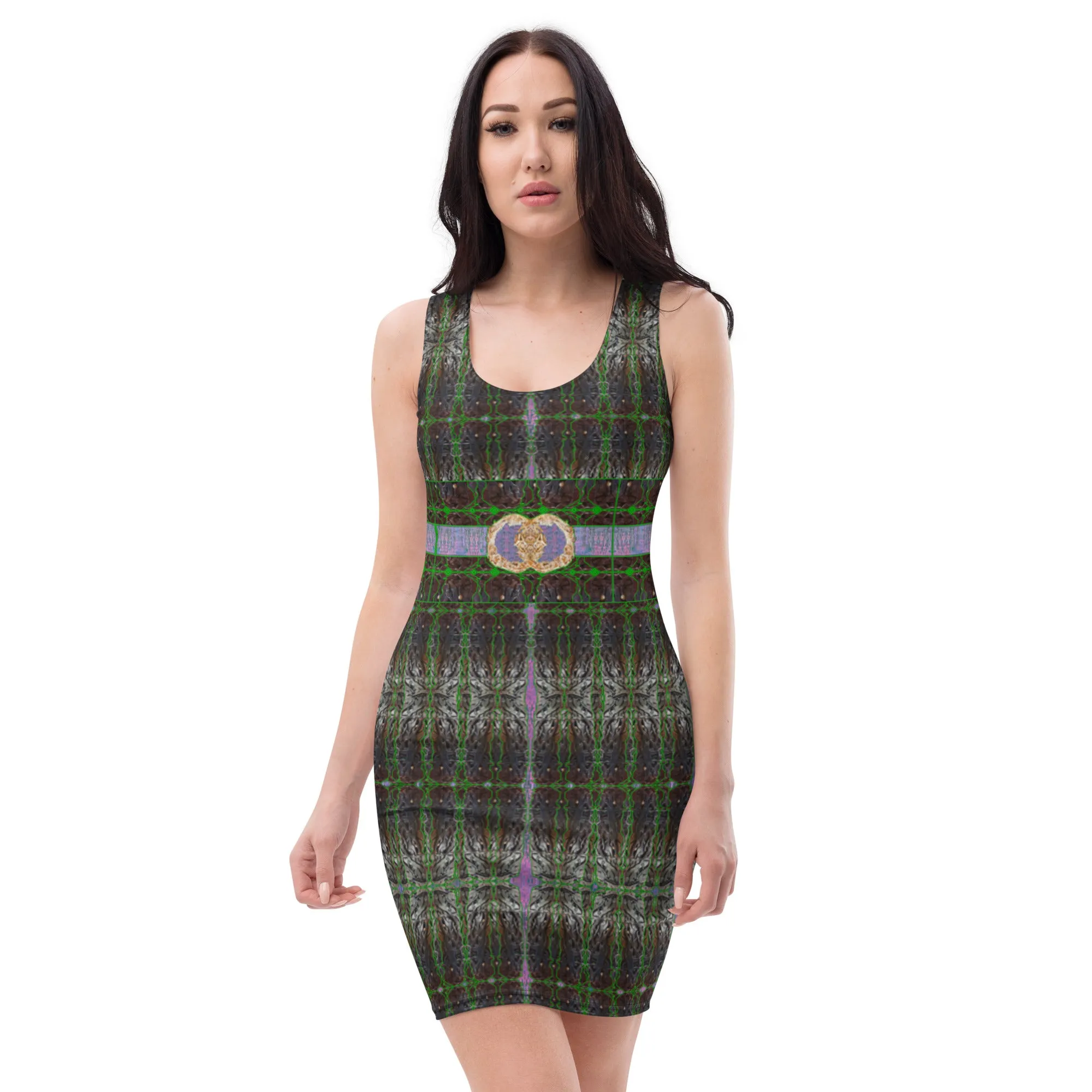 Fitted Sleeveless Bodycon Dress (Her/Muliebris)(Rind#4 Ouroboros Butterfly Belt Tree Link) RJSTH@Fabric#4  RJSTHW2021 RJS