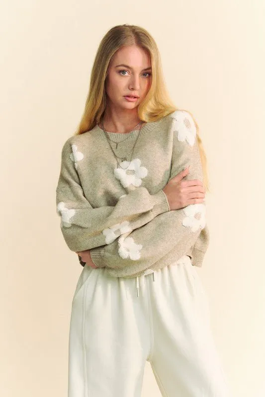 Floral Cropped Sweater