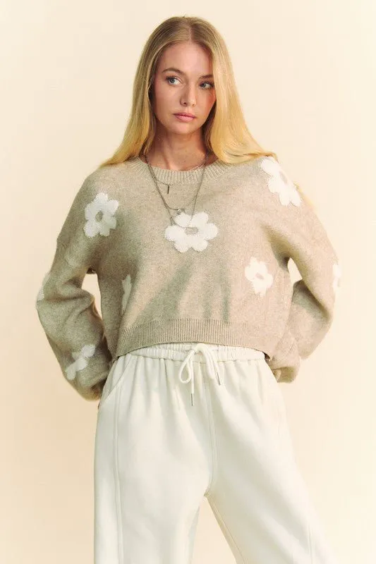 Floral Cropped Sweater
