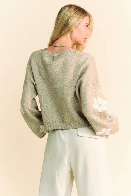 Floral Cropped Sweater