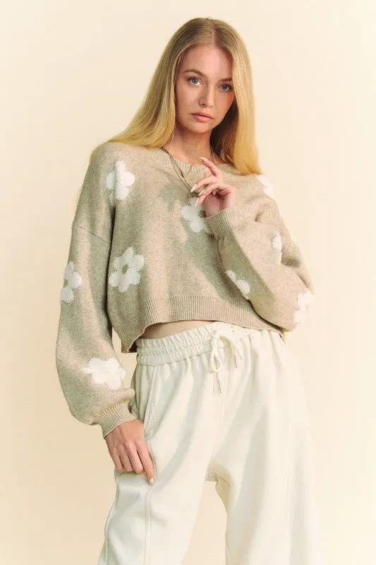 Floral Cropped Sweater