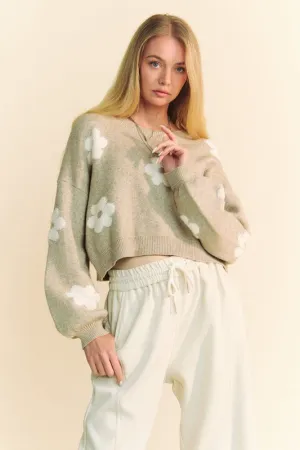 Floral Cropped Sweater
