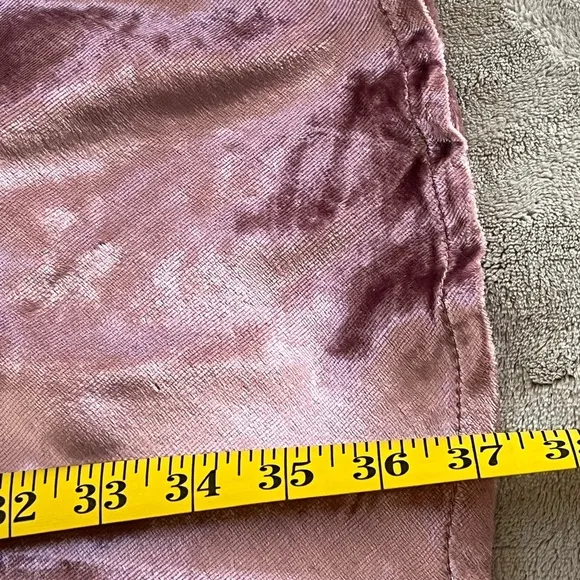 Free People Solid Serious Swagger Pink Velvet Midi Skirt S Holiday Raw Edges
