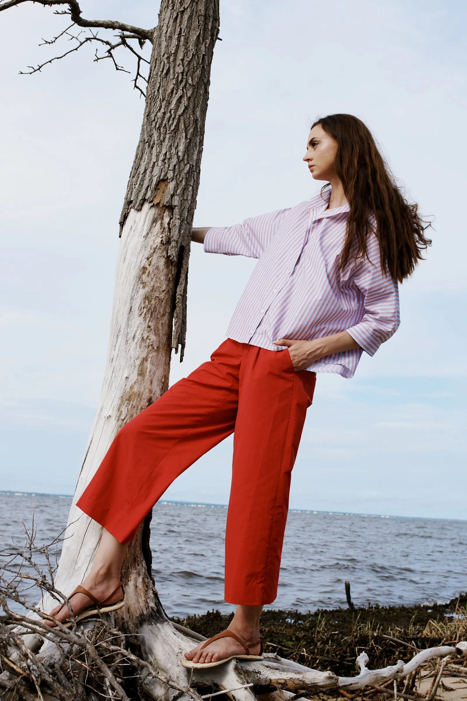Gabby Crop Pant - Red