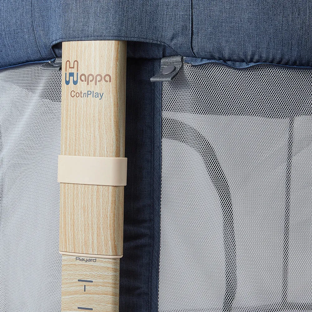 HAPPA 4 in 1 Cot n Play - Ocean Blue ( Free Peter Rabbit Pillow )